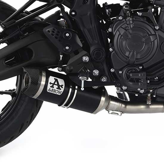[해외]ARROW 카본 엔드 캡이 있는 알루미늄 다크 Yamaha MT-Thunder 07 ´21-23 머플러 9140449199 Black