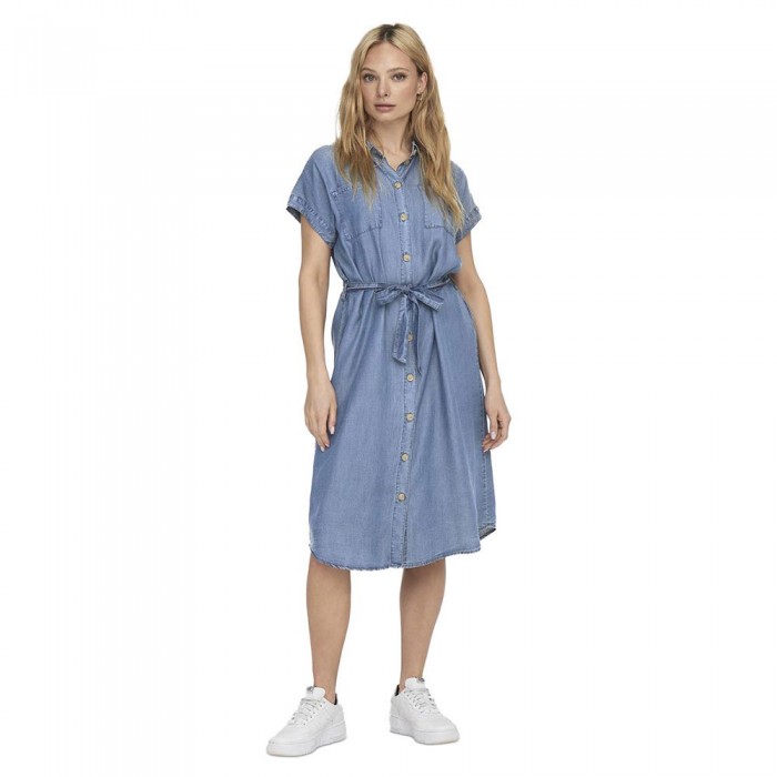[해외]ONLY 반소매 드레스 Pema 140920469 Medium Blue Denim