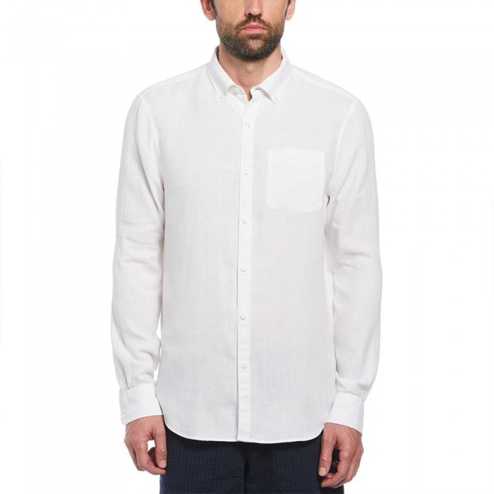 [해외]ORIGINAL PENGUIN 긴 소매 셔츠 Delave 라인n With 포켓 140959580 Bright White