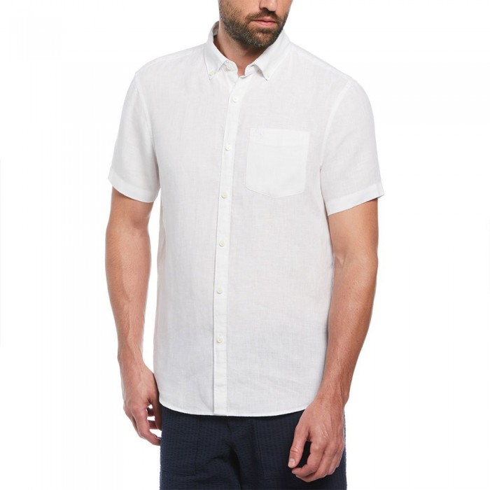 [해외]ORIGINAL PENGUIN 반소매 셔츠 Delave 라인n With 포켓 140959585 Bright White
