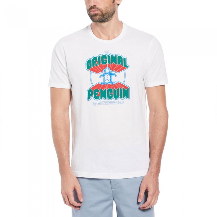 [해외]ORIGINAL PENGUIN 반소매 티셔츠 Graphic 3D TV Pete 140959631 Bright White