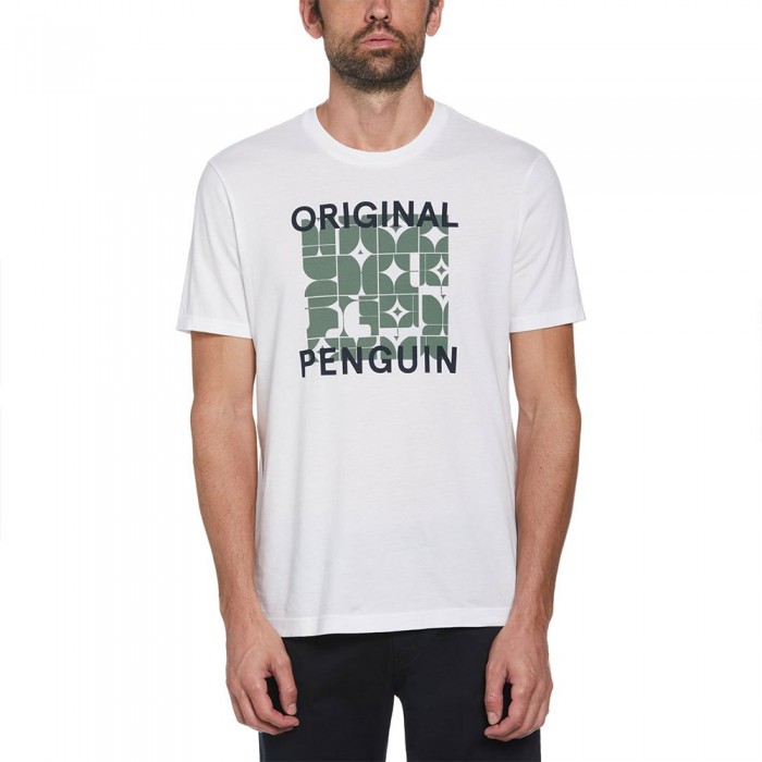 [해외]ORIGINAL PENGUIN 반소매 티셔츠 Graphic Geo 로고 140959641 Bright White