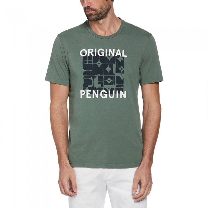 [해외]ORIGINAL PENGUIN 반소매 티셔츠 Graphic Geo 로고 140959642 Laurel Wreath