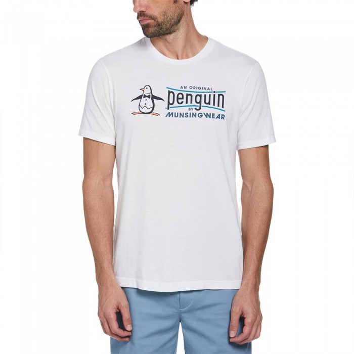 [해외]ORIGINAL PENGUIN 반소매 티셔츠 Graphic Puff TV Pete 로고 140959649 Bright White