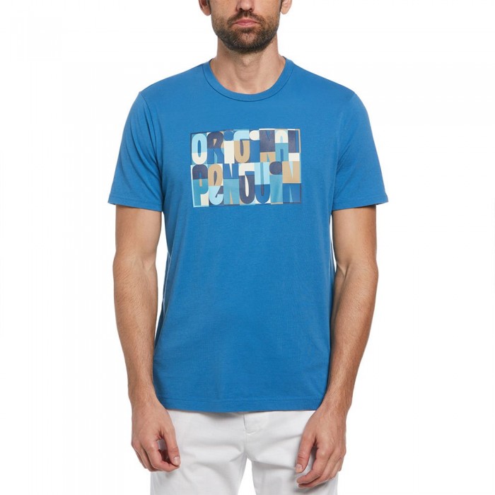 [해외]ORIGINAL PENGUIN 반소매 티셔츠 져지 Graphic 로고 140959679 Vallarta Blue