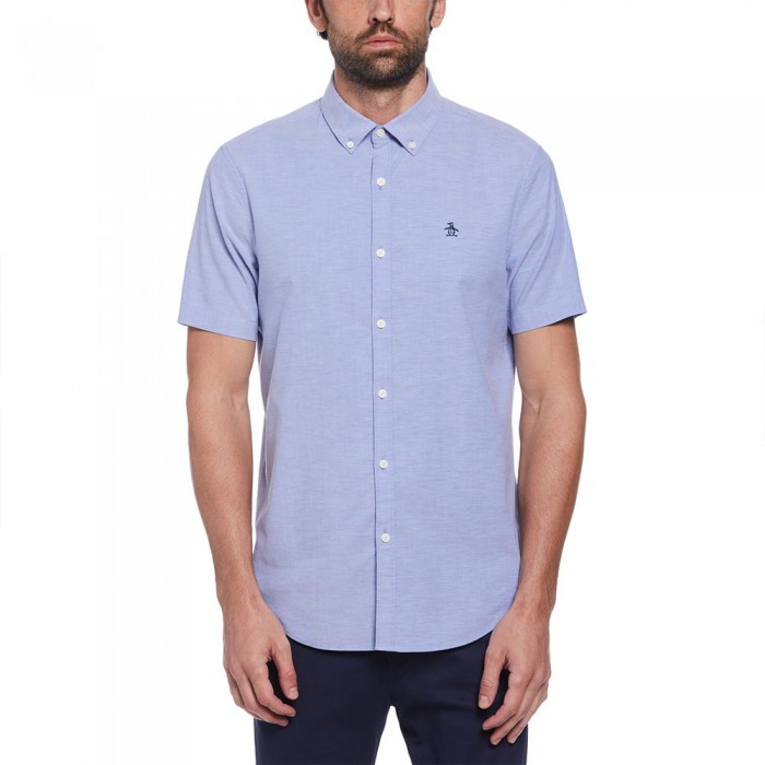 [해외]ORIGINAL PENGUIN 반소매 셔츠 Oxford Stretch No Pkt 140959719 Amparo Blue