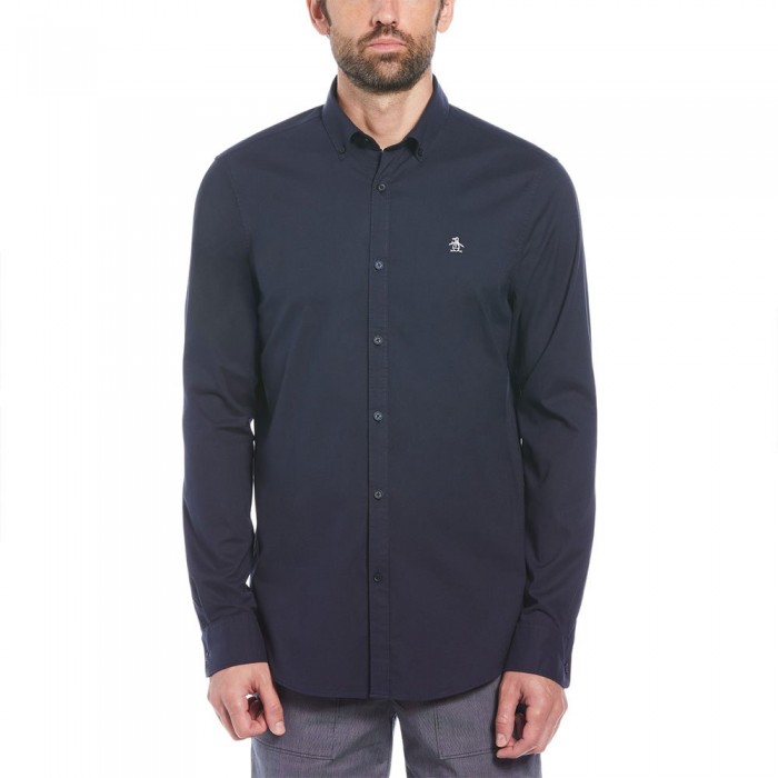 [해외]ORIGINAL PENGUIN 긴 소매 셔츠 Oxford Stretch No 포켓 140959724 Dark Sapphire