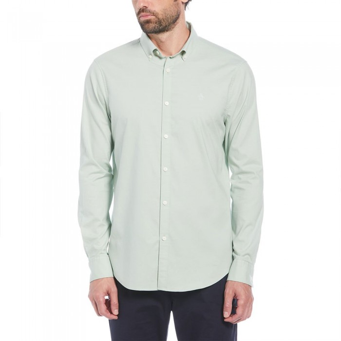 [해외]ORIGINAL PENGUIN 긴 소매 셔츠 Oxford Stretch No 포켓 140959726 Silt Green