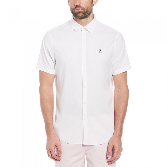 [해외]ORIGINAL PENGUIN 반소매 셔츠 Oxford Stretch No 포켓 140959727 Bright White