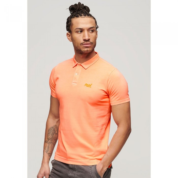 [해외]슈퍼드라이 Essential 로고 Neon 반팔 폴로 셔츠 140900865 Dry Fluro Orange
