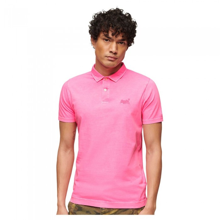 [해외]슈퍼드라이 Essential 로고 Neon 반팔 폴로 셔츠 140900866 Dry Fluro Pink
