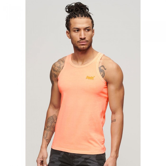[해외]슈퍼드라이 Essential 로고 Neon 민소매 티셔츠 140900873 Dry Fluro Orange