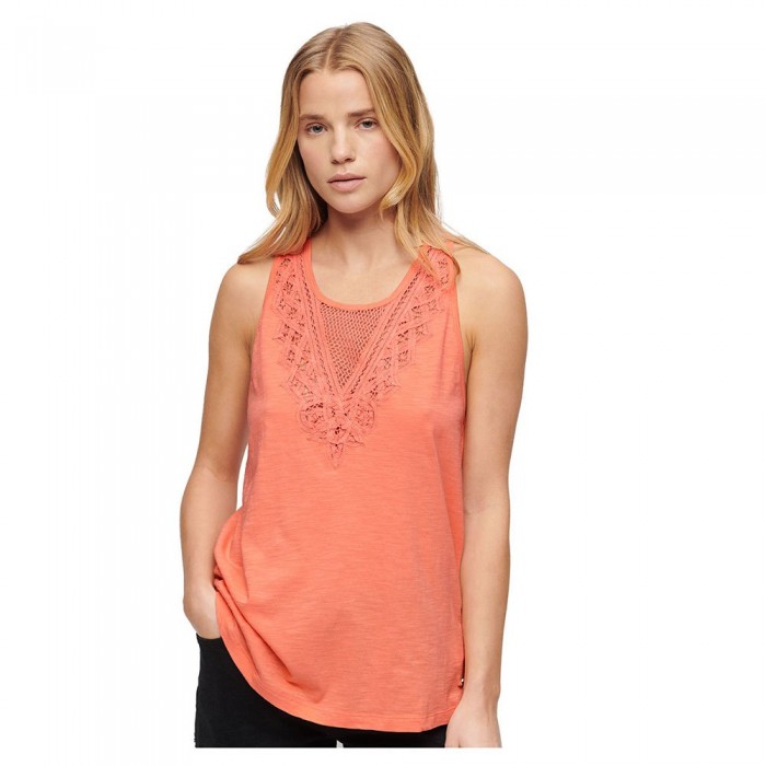 [해외]슈퍼드라이 Lace 민소매 티셔츠 140900881 Fusion Coral