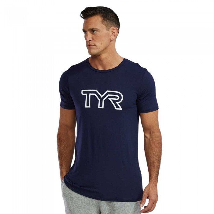 [해외]티어 Ultrasoft 라이트weight Tri Blend 테크 Big 로고 반팔 티셔츠 7140614528 Navy