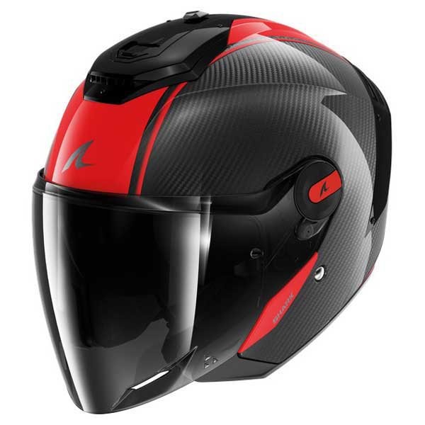 [해외]샤크 RS 젯 카본 블랭크 오픈 페이스 헬멧 9140516581 Glossy / Carbon / Red