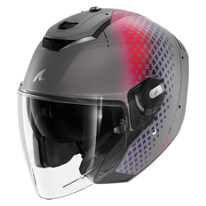 [해외]샤크 오픈 페이스 헬멧 RS 젯 스트라이드 매트 9140516589 Silver / Violet / Blue