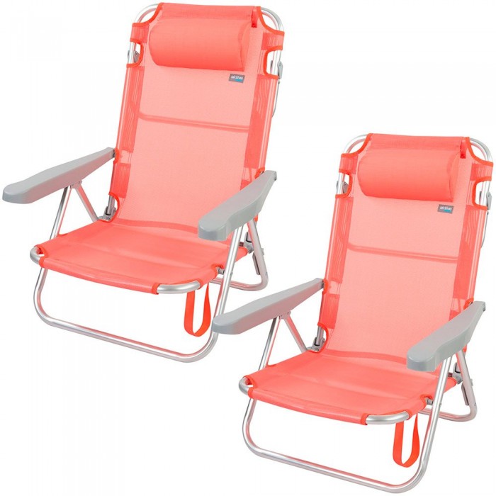 [해외]AKTIVE 낮은 접이식 의자 다중 위치 알루미늄 Flamingo 2 단위 6140969490 Red