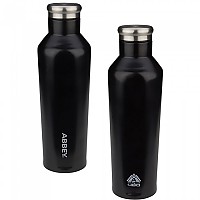 [해외]ABBEY Godafoss 이중벽 음료수 병 480ml 12138098575 Black / Silver