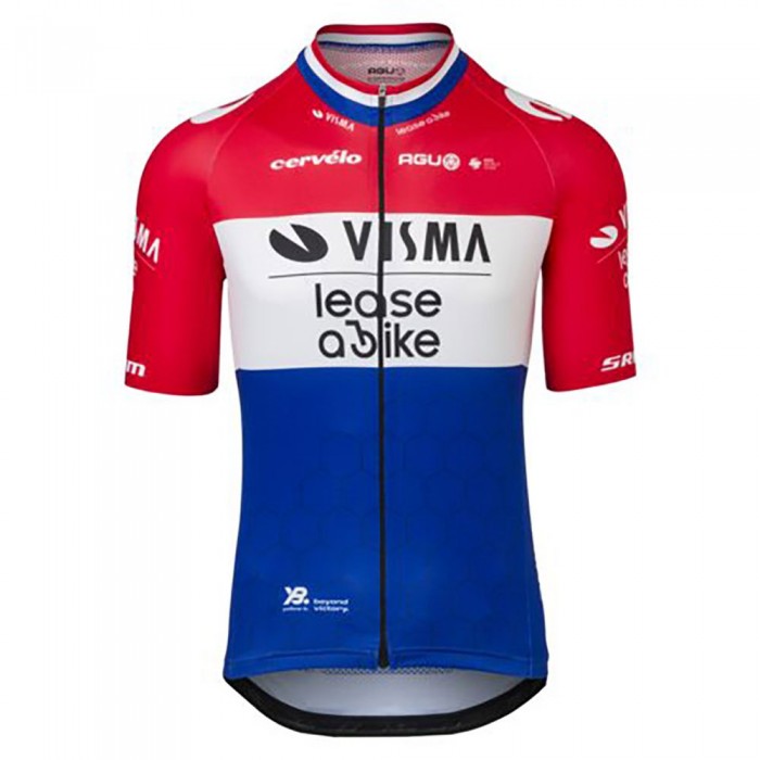 [해외]AGU 네덜란드 챔피언 Visma | Lease a Bike Replica 2024 짧은 소매 저지 1140729692 Multicolor