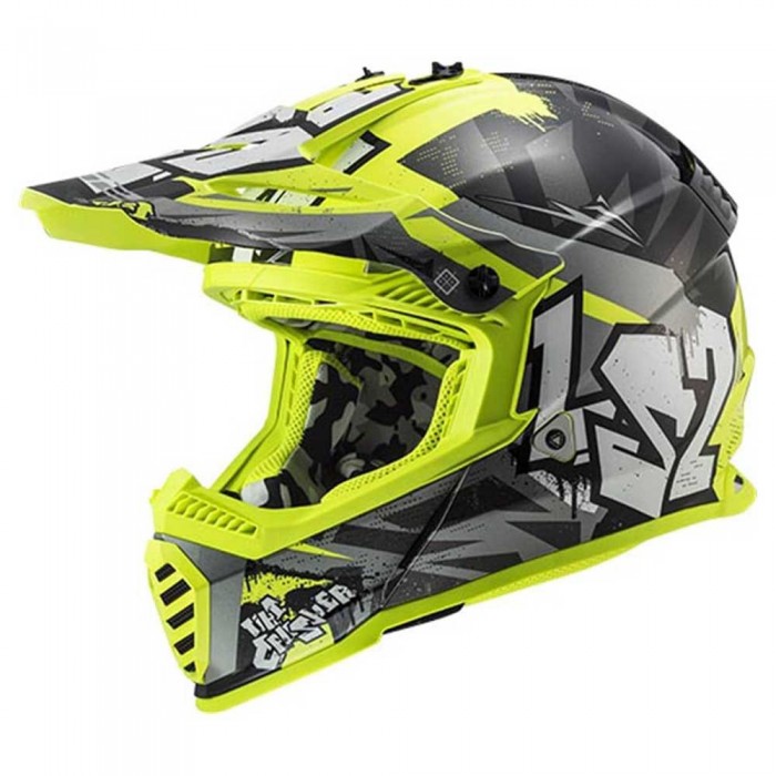 [해외]LS2 MX437 Fast II 미니 Crusher 오프로드 헬멧 9140764387 Black / Yellow