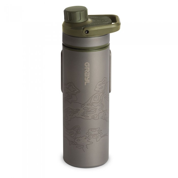 [해외]GRAYL UltraPress 500 ml Titanium 물 필터 병 4140932061 Olive Drab