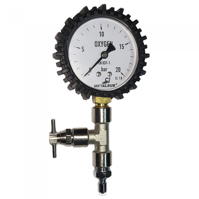[해외]METALSUB Medium Pressure Adjustment With Purge 0-25 Bar 압력계 10140938114 Silver