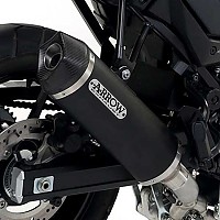 [해외]ARROW Race-Tech Aluminium Dark With Carbon End Cap Suzuki V-Strom 650 ´17-20 비승인 오토바이 머플러 9140448936 Black