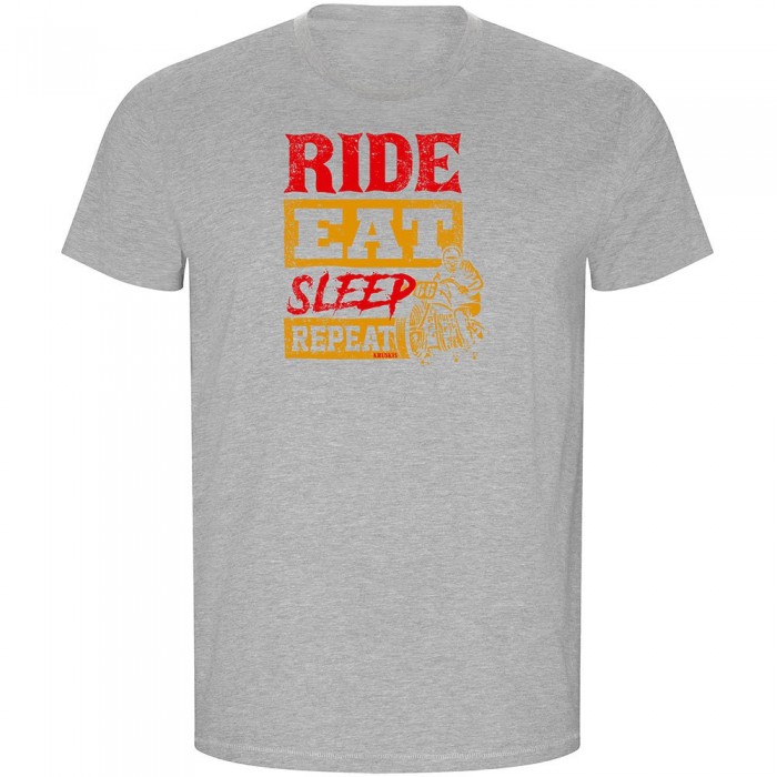 [해외]KRUSKIS Ride Eat Sleep Repeat ECO 반팔 티셔츠 9141155677 Heather Grey