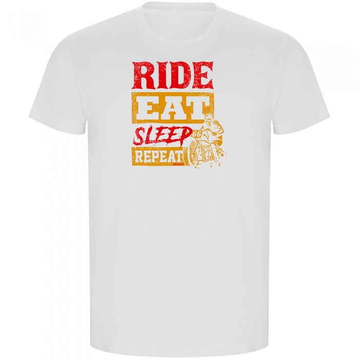 [해외]KRUSKIS Ride Eat Sleep Repeat ECO 반팔 티셔츠 9141155678 White