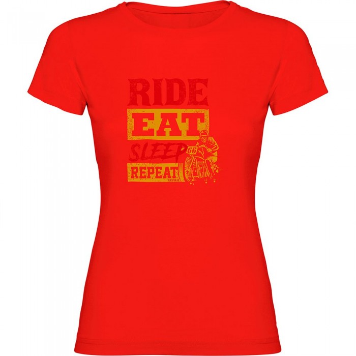 [해외]KRUSKIS Ride Eat Sleep Repeat 반팔 티셔츠 9141155690 Red