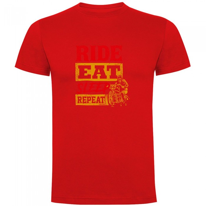 [해외]KRUSKIS Ride Eat Sleep Repeat 반팔 티셔츠 9141155691 Red
