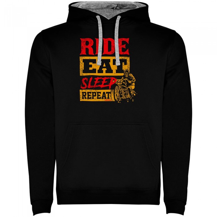 [해외]KRUSKIS Ride Eat Sleep Repeat Two Colour 후드티 9141155698 Black / Grey