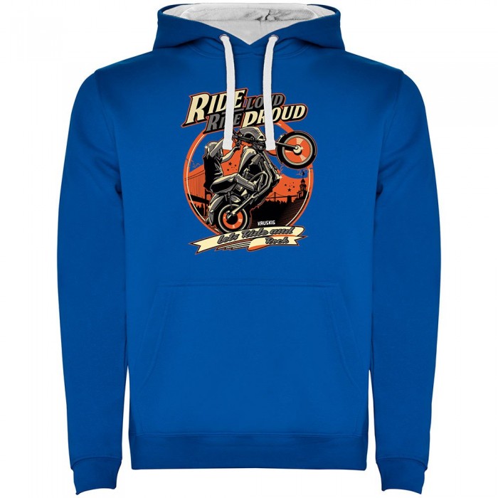 [해외]KRUSKIS Ride Loud Two Colour 후드티 9141155758 Royal Blue / White