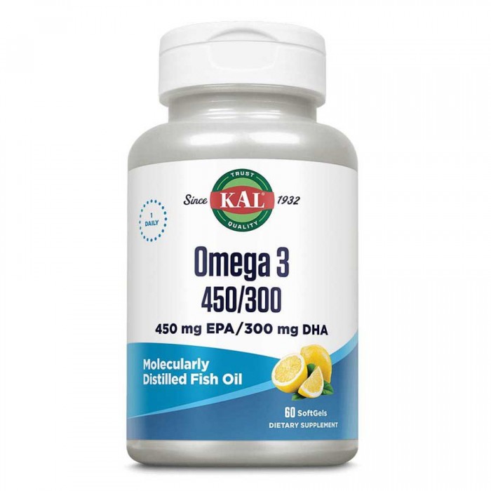 [해외]KAL Big Omega 3 EPA 450mg/DHA300mg 연질 모자슐 120 단위 6141073634 White / Silver