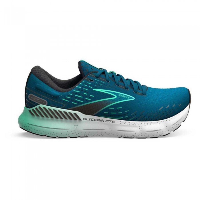 [해외]브룩스 Glycerin GTS 20 러닝화 6141070862 Moroccan Blue / Black / Spring Bud