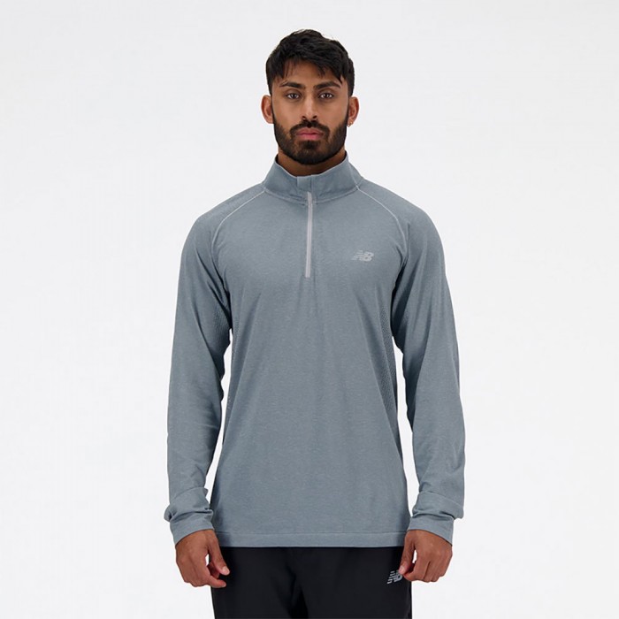 [해외]뉴발란스 Mt41083 하프 지퍼 긴팔 티셔츠 6141043087 Athletic Grey