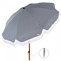 [해외]AKTIVE Ø200cm UV30 기울일 수 있는 돛대가 있는 해변 우산 6140969507 Blue / White
