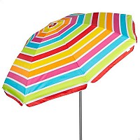 [해외]AKTIVE 62363 UV50 Ø220 cm 줄무늬가 있는 기울어진 해변 우산 6141119819 Multicolour