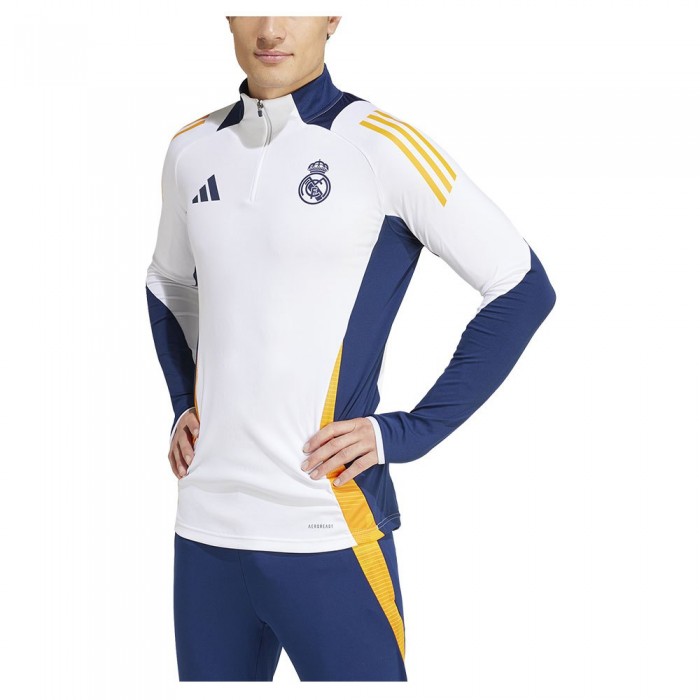 [해외]아디다스 Real Madrid 24/25 Tiro Competition 트레이닝 하프 지퍼 스웨트셔츠 3141125909 White / Team Navy Blue 2 / Crew Orange