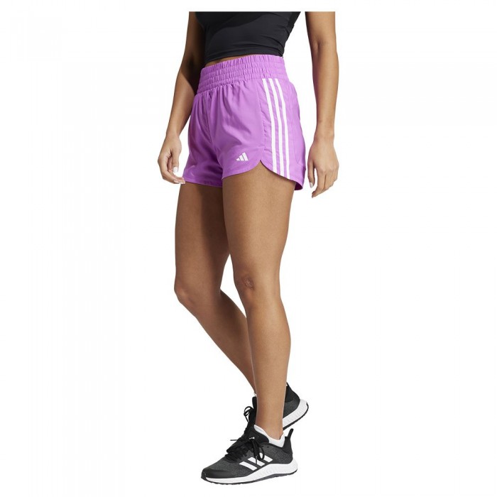 [해외]아디다스 Pacer Training 3 Stripes Woven High Rise 3´´ 반바지 7141125116 Purple Burst / White