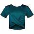 [해외]언더아머 Motion Crossover Crop 반팔 티셔츠 7140463456 Hydro Teal / White