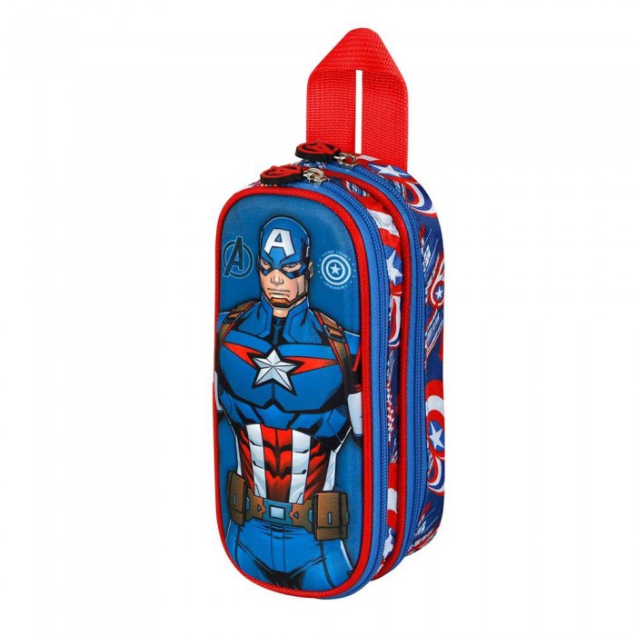 [해외]KARACTERMANIA Marvel Captain America First 3D Double 필통 14141084540 Blue