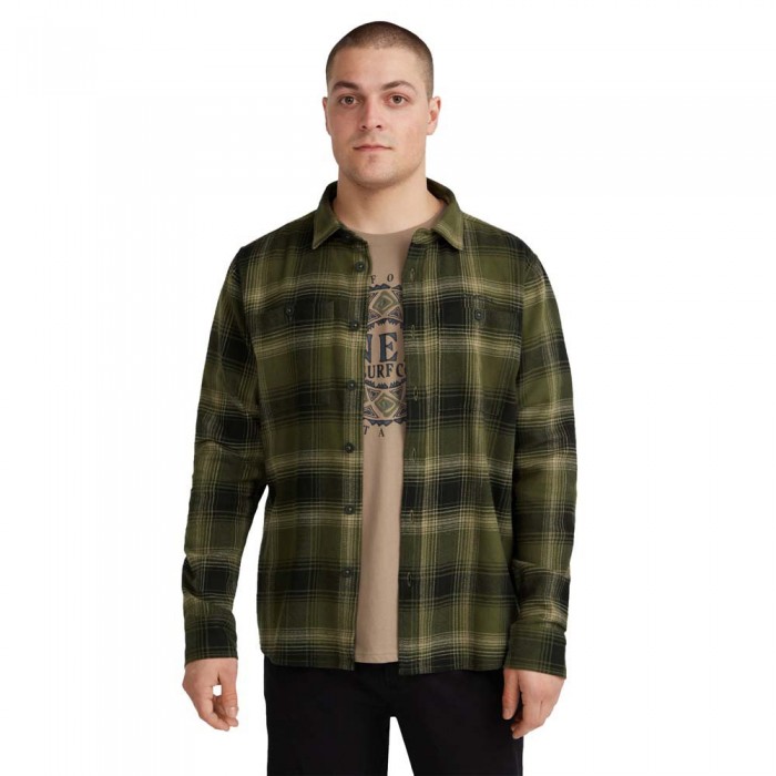 [해외]오닐 Flannel Check 긴팔 셔츠 14141174817 Green Check Small