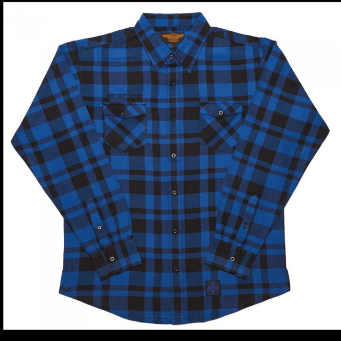 [해외]WEST COAST CHOPPERS La Bomba Herringbone Flannel 긴팔 셔츠 14139488734 Blue / Black