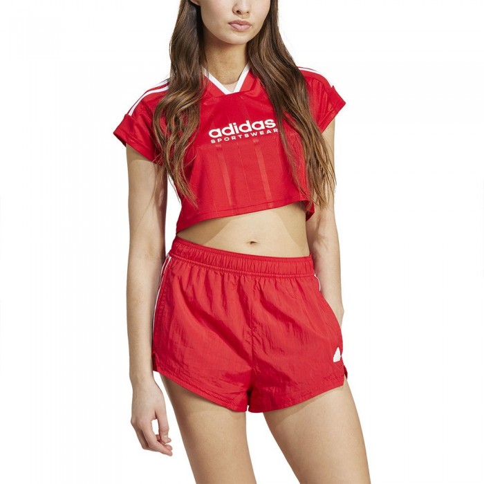 [해외]아디다스 Tiro Cut 3 Stripes Crop 반팔 티셔츠 141047495 Better Scarlet / White