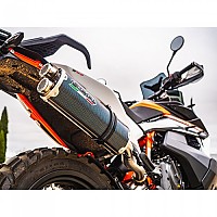 [해외]GPR EXHAUST SYSTEMS Dual Poppy Husqvarna Norden 901 2022-2023 E5 Oval 인증된 슬립온 머플러 9141251752 Carbon look / Brushed Stainless steel