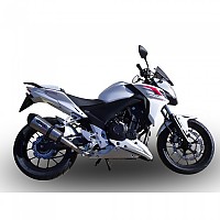 [해외]GPR EXHAUST SYSTEMS GPE Anniversary Titanium Honda CB400 F 2013-2015 Conical 인증된 슬립온 머플러 9141251932 Brushed Titanium / Matte Black