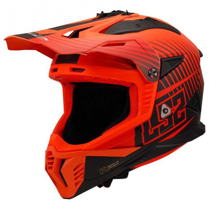 [해외]LS2 MX708 Fast II Duck 풀페이스 헬멧 9140764409 Matt High Vision Orange / Red