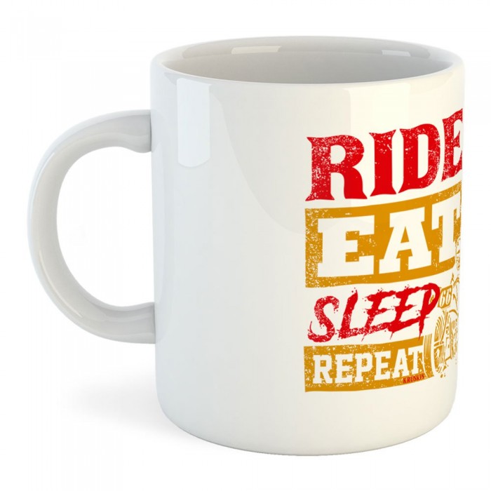 [해외]KRUSKIS Ride Eat Sleep Repeat 325ml 머그컵 9141155672 White