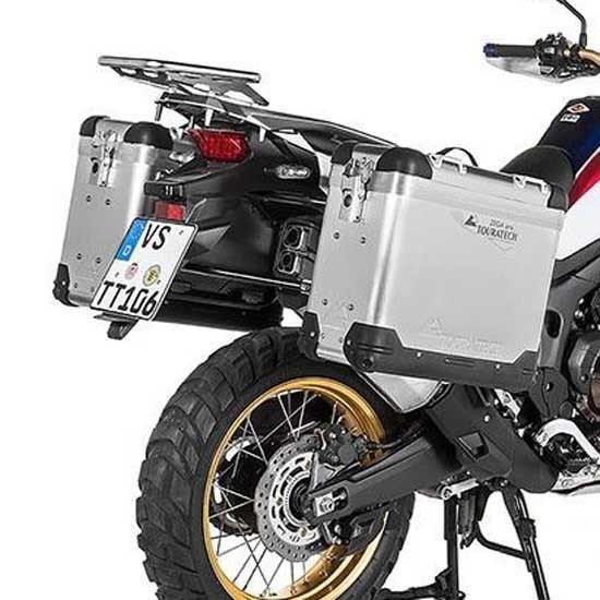 [해외]투라텍 ZEGA Pro 31/38L con portamaletas de Stainless Steel Black Rack Honda CRF1000L Africa Twin 2015-2017 사이드 케이스 세트 9141190393 Silver / Silver